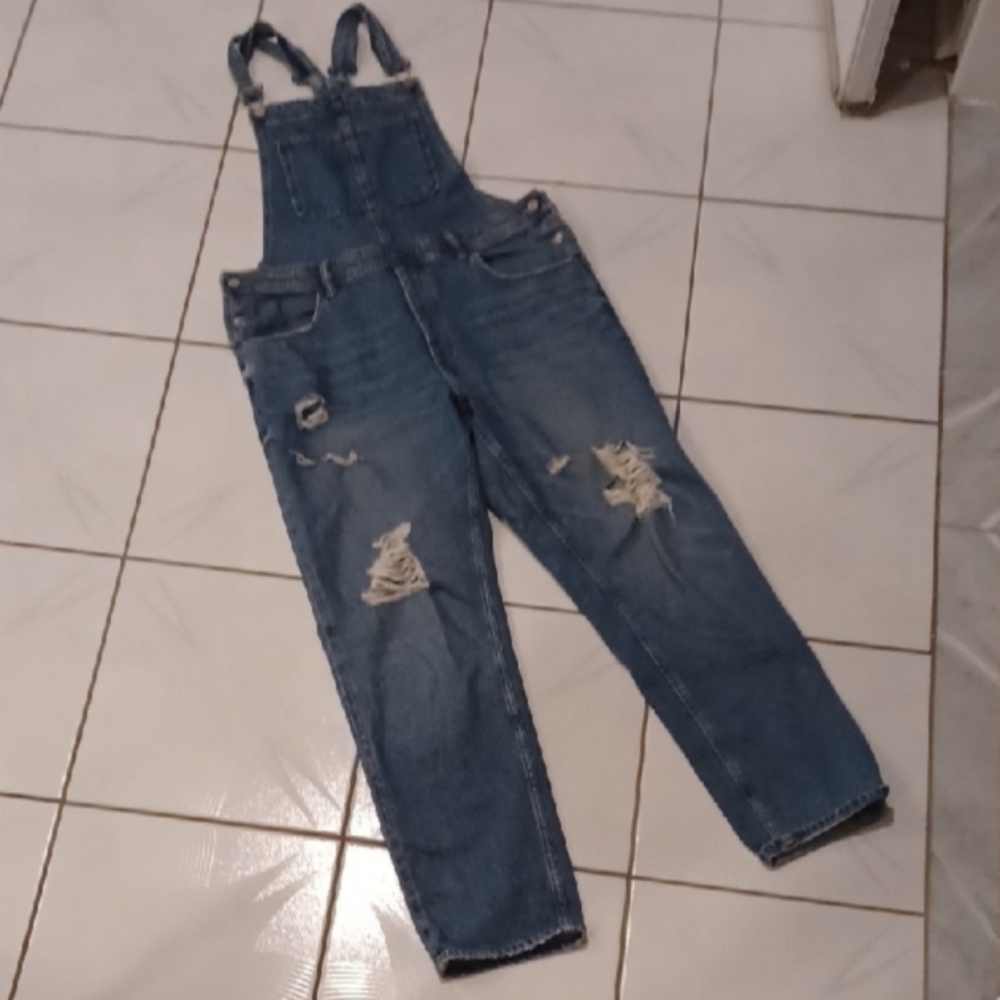 2/$60 Distressed Denim Overalls - Size US10
